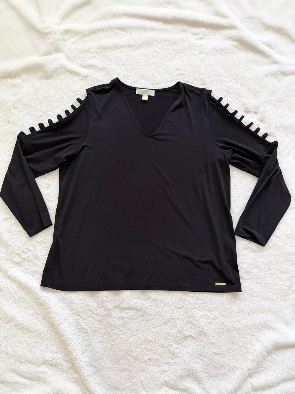 MICHAEL Michael Kors Long Ladder Sleeve Blouse Top Black Size 1X